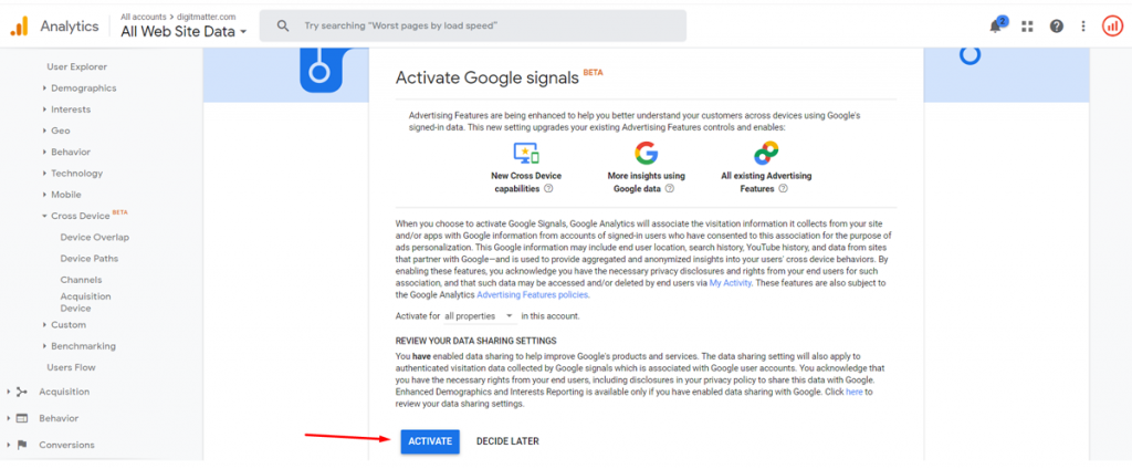 cross device google signal trong tiếp thị lại google analytics